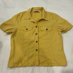 HL design yellow denim collar button up